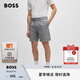 BOSS博斯【七夕節(jié)禮物】男士夏季彈力棉質(zhì)府綢常規(guī)版型短褲 404-深灰色 M (48)