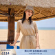 TOMMY HILFIGER【舒適亞麻】25夏季女裝海邊度假風收腰顯瘦襯衫連衣裙03943 卡其色AEG S 34