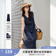 梵希蔓復(fù)古牛仔連衣裙女2025年夏季新款寬松休閑圓領(lǐng)無(wú)袖氣質(zhì)長(zhǎng)裙 M9821 牛仔藍(lán) XL