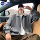 NASAMITOO美式工裝外套男春秋季2025新款時尚青少年百搭寬松休閑條紋夾克 灰色 XL （推薦體重130-150斤）