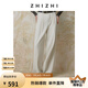 致知重磅新品| 雙聲子 通勤闊腿褲女25春季新款百搭仿醋酸休閑垂感褲 玉石白色 S