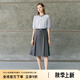 顏域簡約通勤兩件套女2025春季新款氣質(zhì)穿搭一整套襯衫半身裙套裝 灰色 XL