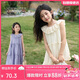 LUSON陳大豬 女童背心裙2025夏季新款娃娃領(lǐng)韓版兒童連衣裙洋氣A字裙子