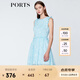 PORTS寶姿商場同款 新品女裝甜美木耳邊裝飾無袖連衣裙SN8D027HPP022 煙波色 M (6)