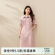 纖莉秀【時(shí)髦翻領(lǐng)個(gè)性顯瘦純棉連衣裙】大碼女裝胖mm2025夏裝新款1796 粉色 6XL