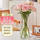 呂姆克花瓶擺件防摔亞克力透明醒花桶塑料大號(hào)高款鮮花插花假花容器7688