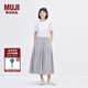 無印良品（MUJI）IDEE 女式 平紋 寬版褲 褲子女款休閑褲女裝裙褲 闊腿褲 夏季 煙熏綠色 均碼