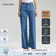 Calvin KleinJeans四季款女士休閑復古ck高腰闊腿版洗水微彈牛仔褲J221000 高腰闊腿版-牛仔淺藍-1A4 27 160/68A（1.98尺）66CM