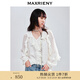MAXRIENY【商場同款-25春新品】宮廷荷葉領(lǐng)蕾絲雪紡衫桑蠶絲上衣 本白 S