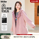 MsShe【加厚仿羊羔毛連帽棉服】大碼女裝2025新款冬季胖mm外套女 柔霧粉色現(xiàn)貨 4XL