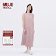 無印良品（MUJI）IDEE 女式 平紋 無袖連衣裙 女裝裙子25年夏季 連身裙 GA44CC5S 煙熏粉色 L (165/88A)