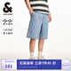 杰克·瓊斯（JACK&JONES）25年男裝休閑牛仔短褲男士寬松五分褲夏季潮流牛仔休閑大短褲 C40淺牛仔藍 M (175)