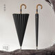 愛(ài)上雨商務(wù)原木手柄大號(hào)長(zhǎng)雨傘定制logo高端抗風(fēng)直桿雙人廣告?zhèn)阌D案字 【商務(wù)必備】24骨閃耀黑-原木柄
