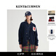 KENT&CURWEN【七夕禮物】肯迪文秋冬系列玫瑰刺繡純羊毛針織開(kāi)衫外套 藏藍(lán)色96 XS
