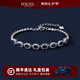HKHL 925銀天然藍(lán)寶石手鏈女士輕奢高級(jí)感手飾時(shí)尚飾品七夕情人節(jié)禮物 藍(lán)寶石手鏈（鏈長(zhǎng)可調(diào)節(jié)）