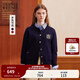 Teenie Weenie小熊女裝針織開(kāi)衫2025秋季新款學(xué)院圓領(lǐng)刺繡舒適毛衣 藏青色 M