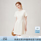 范思藍恩氣質(zhì)通勤短袖收腰連衣裙女短裙2024夏新款法式溫柔18007 米色 M