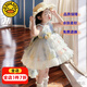 G.DUCKKIDS童裝洛麗塔公主裙女童連衣裙夏季新款生日禮服兒童裙子超仙蓬蓬裙 拖尾+裙子 110 尺碼4~5歲【100-110cm】