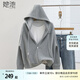 她池衛(wèi)衣外套2025秋裝新款女時(shí)尚落肩長(zhǎng)袖寬松連帽拉鏈上衣