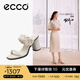 愛步（ECCO）涼鞋女 夏季方頭一字帶優(yōu)雅媽媽女士單鞋高跟涼鞋 雕塑233303 石灰色23330301378 38