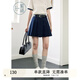 紫涵（ZIHAN）紫涵學(xué)院風(fēng)百褶裙女夏季小個子高腰遮胯顯瘦A字半身短裙 深藏青 L