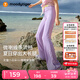 moodytiger女童微喇褲涼感防曬夏款兒童運動褲休閑高彈長褲透氣速干修身褲子 蕙蘭紫|夏季款|輕薄涼感防曬 160 cm