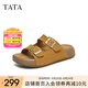 他她（TATA）勃肯鞋女棕色2025夏季新款厚底沙灘涼鞋女運動涼鞋 黃棕（拖鞋款） 38