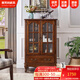 賽梵納（savannah furniture）美式全實(shí)木酒柜儲物柜子靠墻簡(jiǎn)約餐邊柜展示柜裝飾柜家用玻璃柜 全實(shí)木酒柜 棕色【800*480*1250mm】