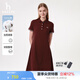 哈吉斯（HAZZYS）女裝 夏季女士【PHIZ系列】寬松下擺POLO連衣裙女 酒紅色WN (165/88A 40) L