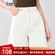 百圖betu女裝2025夏季新款牛仔褲夏日多色環(huán)保水洗牛仔短褲女2503T77 白色 S