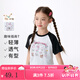 茵曼（INMAN）【暹羅兔IP】茵曼女童短袖t恤兔子印花2025夏季中大童休閑半袖衫 黑白 140