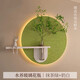 現(xiàn)代玄關(guān)畫適合餐廳掛的立體裝飾畫帶燈客廳背景墻感掛畫壁畫   L 綠色+奶白【送馬醉木】不含小兔 圓直徑100