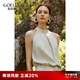 歌莉婭掛脖上衣女夏2025新款亞麻無袖露肩獨特漂亮女裝1E3L3I310 10W米灰 XS
