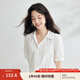 茵曼歐若風通勤短袖襯衫女夏季法式時尚氣質百搭職業(yè)純棉襯衣上衣 象牙白 M