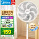 美的（Midea）電風(fēng)扇落地扇家用七葉辦公室輕音電扇立式大風(fēng)量節(jié)能易拆洗節(jié)能宿舍電扇 【全新升級(jí)7葉加高大網(wǎng)罩】白色
