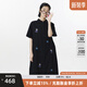 幻走（MOVEUP）2025夏季新款.FUN系列純棉圓角領繡花休閑梭織連衣裙 夜黑 S