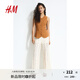 H&M女裝馬夾2025夏季新款修身梭織領(lǐng)潮流通勤無(wú)袖西裝馬甲1230708 深米色 S