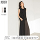 對(duì)白優(yōu)雅老錢風(fēng)通勤套裝女2025夏季新款搭片無(wú)袖上衣半身裙兩件套 靜謐黑 S