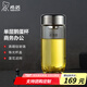 希諾（HEENOOR） 玻璃杯男女士單層加厚大容量帶濾網(wǎng)家用杯子辦公便攜泡茶水杯 珠光本色500ml