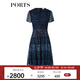 PORTS寶姿女裝短袖中長連衣裙LM8D220MLP025 丈青印花 XS