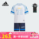 阿迪達斯（adidas）童裝25夏季男小童兒童短袖運動套裝三葉草棉質(zhì)T恤短褲兩件KC1514