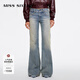 MISS SIXTY2025春季新款牛仔褲女復(fù)古修身微喇叭褲 灰藍(lán)常規(guī) S (25-26碼)