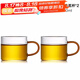 唐豐（TANGFENG） 加厚耐熱玻璃杯品茗杯功夫茶具帶把水杯小茶杯子TF4250 玻璃紅把2杯