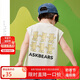 ASK JUNIOR男童背心T恤2025夏薄款小童小熊印花純棉跑步打底衫 白色 100