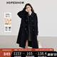 紅袖100%綿羊毛呢大衣冬季2024新款女裝學(xué)院風(fēng)落肩高級(jí)翻領(lǐng)雙面呢外套 藏青495 L