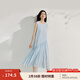 茵曼（INMAN）純色寬松抽繩連衣裙2025夏季女裝新品簡(jiǎn)約無(wú)袖中長(zhǎng)款背心裙 天空藍(lán) S