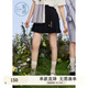 紫涵（ZIHAN）紫涵趣味紐扣百褶裙女夏季學(xué)院風(fēng)A字高腰短裙顯瘦半身裙 黑藏青 M