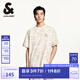 杰克·瓊斯（JACK&JONES）男裝春夏季新款簡約純棉滿印寬松短袖T恤男情侶同款小眾個性T恤 A03白帽灰 常規(guī) XS (165)