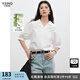衣香麗影白色翻領(lǐng)襯衫女士2025年春裝新款法式獨特高級感抗皺上衣 本白 S
