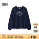 森馬（Semir）史努比系列衛(wèi)衣女拼接假兩件寬松冬2024繡花抓絨上衣109724116003